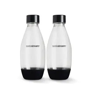 SodaStream 0.5L Slim Dishwasher Safe Bottles Twin Pack - Black