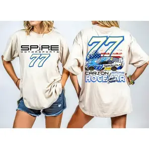 Carson Hocevar NASCAR 77 Racing T-Shirt – Vintage Motorsport Fan Graphic Tee, Retro Race Day Shirt, Unisex Racing Top