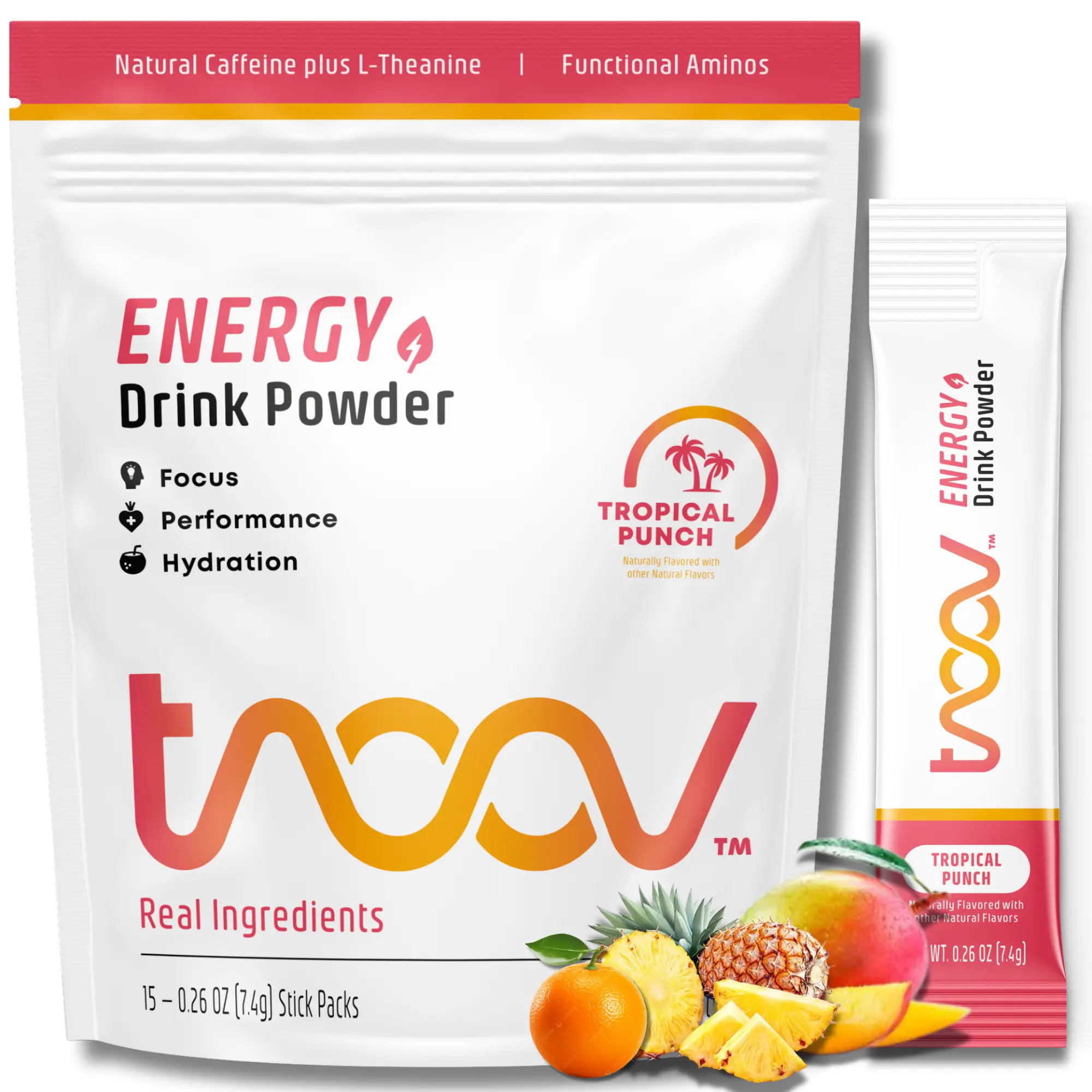 Troov Clean Energy Drink Mix – 125mg Green Tea Caffeine – No Jitters, No Crash