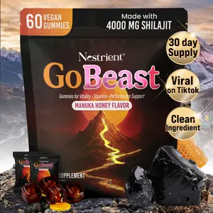 Nestrient GoBeast Shilajit Gummies with Manuka Honey Center, GMP Certified for Daily Energy Boost and Daily Vitality