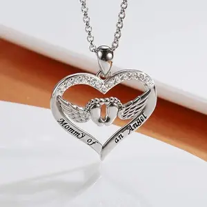 Miscarriage Necklace Loss of Pregnancy Rings 925 Sterling Silver Loss Mommy of an Angel Memorial Jewelry Sympathy Gift for Women Mom (necklace miscarriage)