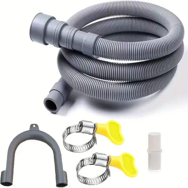 79 in Universal Washing Machine Drain Hose, Flexible Dishwasher & Washer Drain Hose Extension with 2 Clamps And 1 U-Bend Holder
