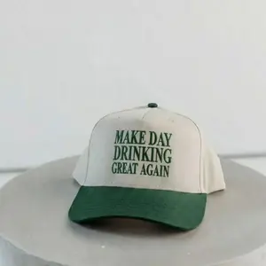 Make Day Drinking Great Again Hat Funny St Patrick’s Day Trucker Hat Green Irish Party Cap Embroidered Snapback Gift