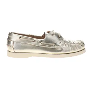 Steve Madden Womens Sail Metallic Boat Casual Shoes - Gold