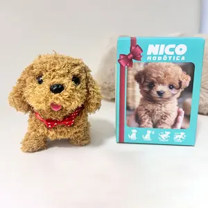 Robotic Realistic Puppy Toy, Realistic Robotic Dog Plush Toy Cute Puppy Electric Pet Dog Robotic Realistic Dog - Barking, Moving, wag tail Fun!Companion Toys for Pets, Kids’ Companion Toy, Ideal for Gifts, Holiday Surprises and Family Gatherings