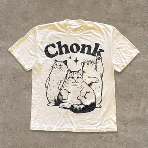 Vintage Kawaii Chonk Cat Comfort Colors T-Shirt, Women's Cute Clothes, Cool Cat Stuffs, Cat Lover Clothing Merch, Cotton Casual Graphic Tee, Kitten Mom, Valentine Gift for Her Women Aesthetic Top