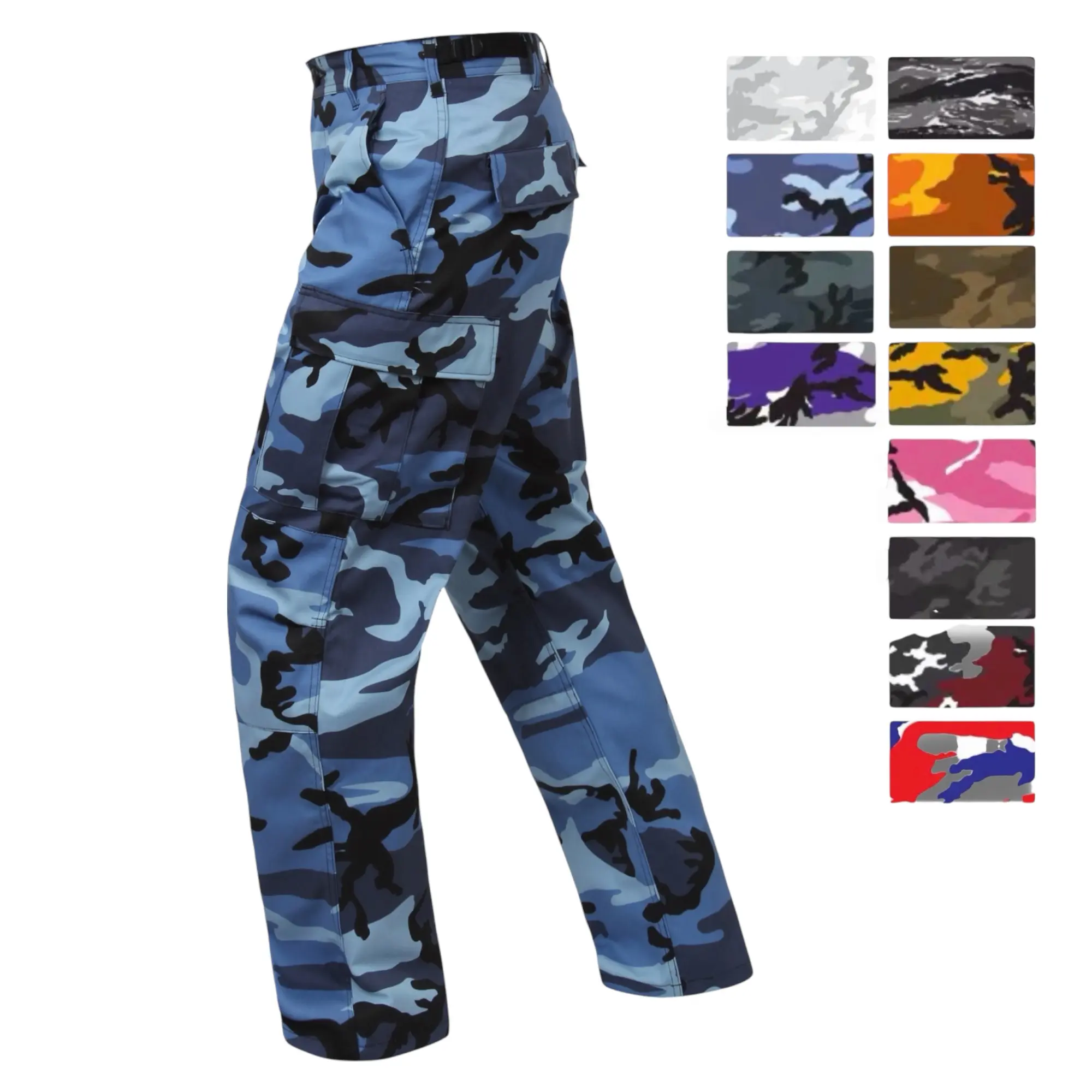 ROTHCO Unisex Tactical Camo BDU Cargo Pants, Cotton-Polyester Blend with 6 Pockets, Reinforced Knees, Adjustable Waist & Drawstring Ankles, Everyday, Button, Fabric, Outdoors, Bottoms, Military, Fits, Law Enforcement, Uniform, Straight, Camouflage, Camo P