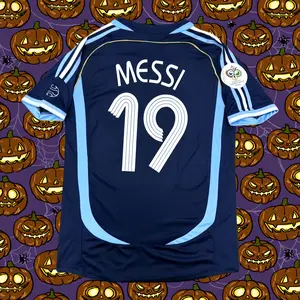 2006 World Cup Argentina Away#19 Messi Short SleeveTraining Jersey