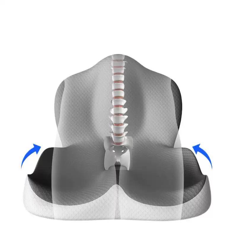 Non-Slip Memory Foam Seat Skin-Friendly Extended Zipper Easy Remove Wash BackSupport Cushion Comfy Chair Adjustable ChairBreathable Cloth Leg Pain Mesh