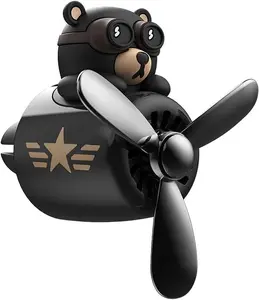 Car Vent Clip – Bear Pilot Propeller Car Air Freshener Vent Clip, Fun Rotating Design for Auto Interior, Easy to Install Decoration, 2.1”x2.5”x2.4” Compact Size, Cute Valentines Day Teddy Bear Gifts