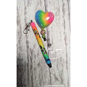 Neon rainbow Badge reel | Lisa Frank | Badge reel | badge reel set |