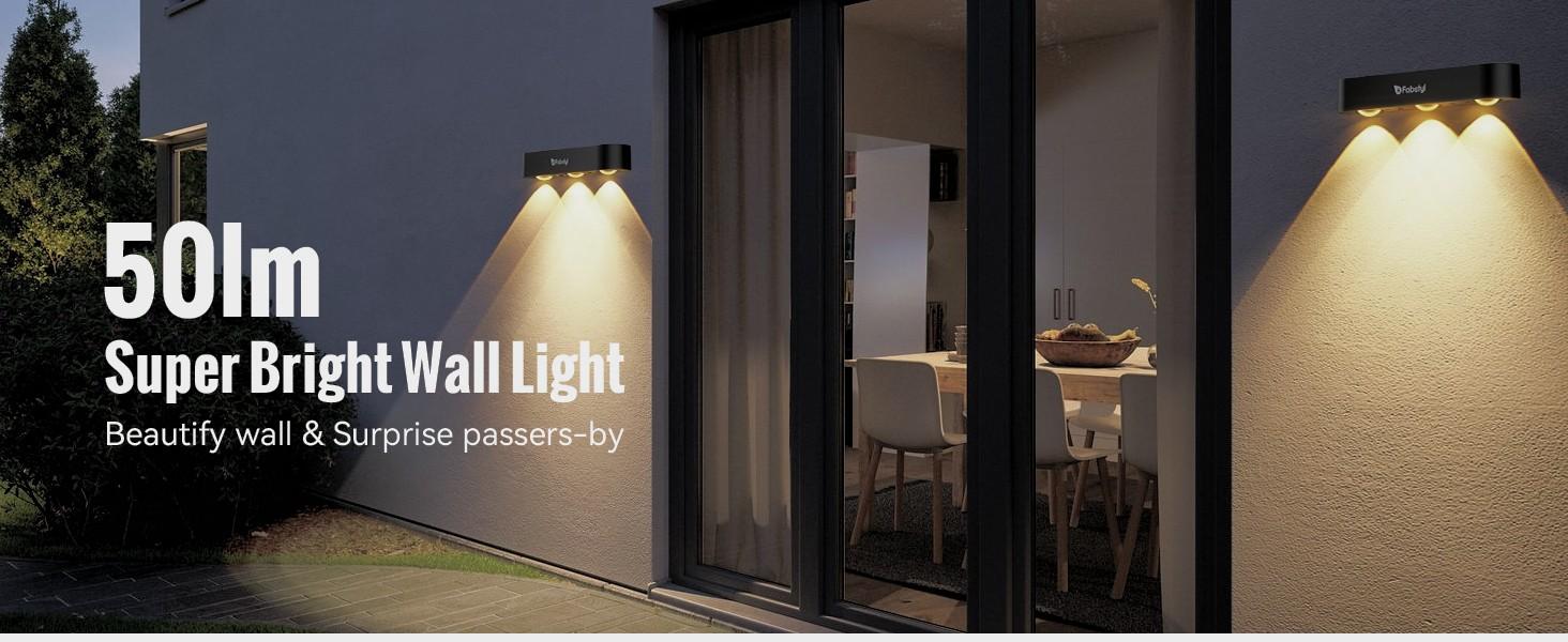 FabStyl RGB Solar Wall Fence Lights, Synchronously Change Color, Solar Step Lights, Bright Wall Lights, Outdoor Waterproof, Solar Powered Patio Decor for Wall, Rail, Porch, Backyard, Garden. Perfect for holiday decorations FallFreshness