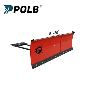 Universal ATV/UTV Snow Plow Kit, 48"/60" Adjustable Steel Blade with 5-Position Angle, Heavy-Duty Square Tube Frame, Quick Under-Body Mount (Winch Sold Separately) - Red