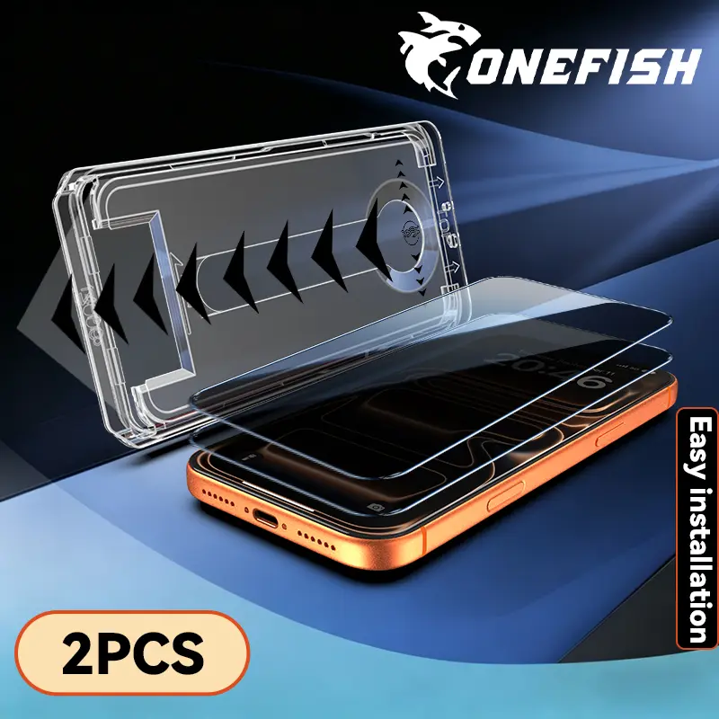 One Fish [2-Pack] Screen Protector for iPhone 17 Pro Max / 17 Pro, Samsung & Google | Privacy Protection, Polarized Eye Care, Scratch-Resistant, Easy Install