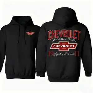 Vintage Chevrolet Hoodie, Classic 1911 Chevy Logo Graphic Hoodie, Retro American Car Sweatshirt, Oversized Streetwear Pullover for Men and Women quarter zip georgia outfit unisex style soulja boy truck fit clothes cotton gift tee gorlock destroyer shirt