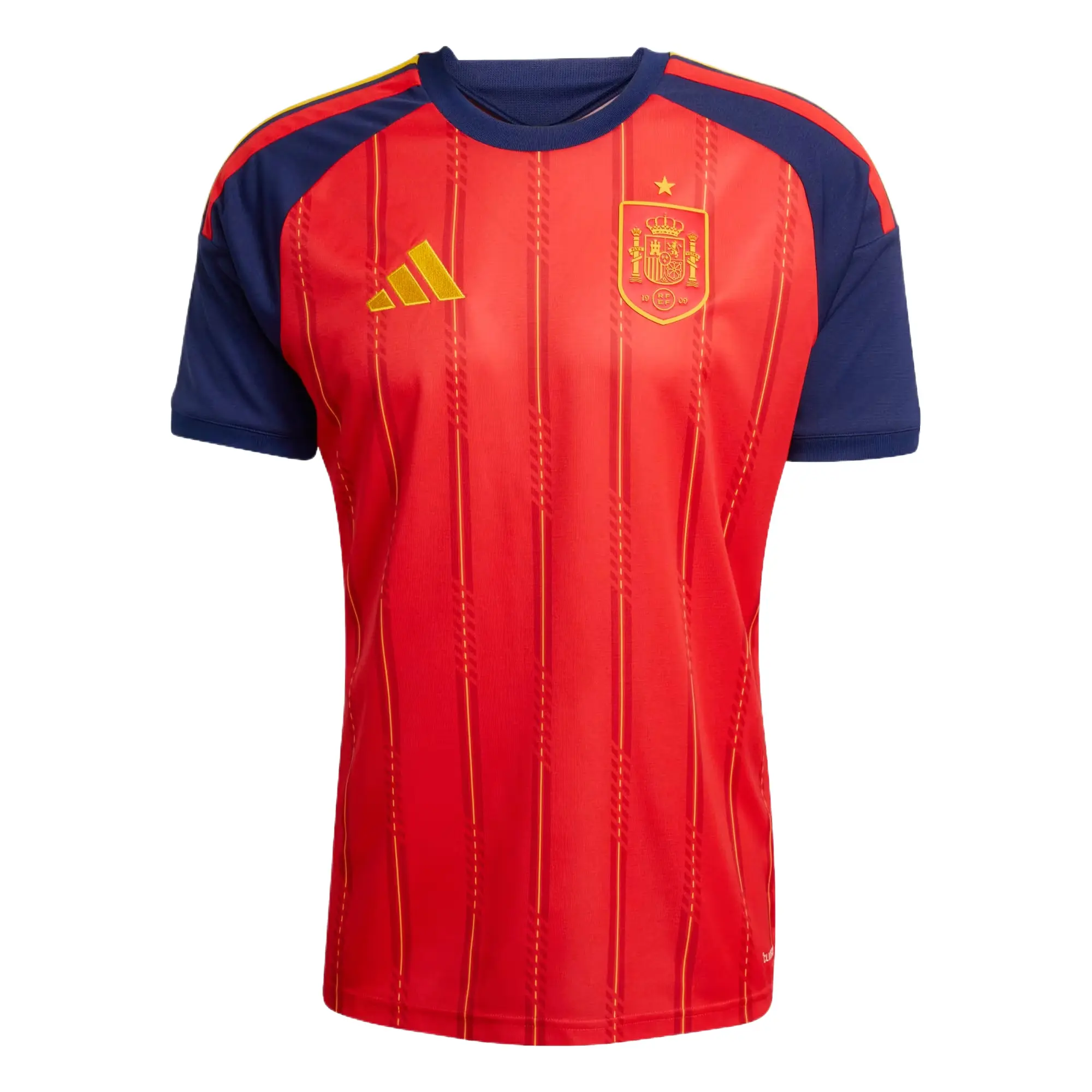 Adidas Official 2026 Spain Home Unisex Slim Fit Sizing Football Athletic Shirt, Breathable Sports Jersey, Lightweight Professional Soccer Fan Wear - Vivid Red