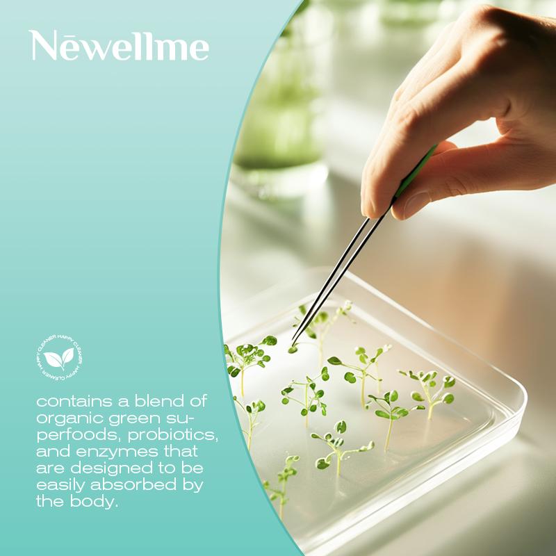 Newellme Happy Cleanse - Superfood Powder/Probiotics/Digestive Enzymes/Moringa - Supports gut health - Boosts immunity Optimum