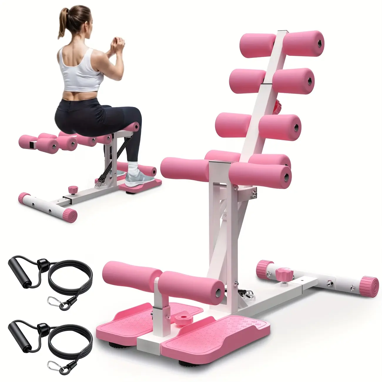 Fahuac Deep Squat Assist Machine, Ergonomic and Compact Core Workout Equipment with Durable Frame & Resistance Bands for Home Gyms, 300 lbs Capacity, Workout Gear, Glute Workout Gear
