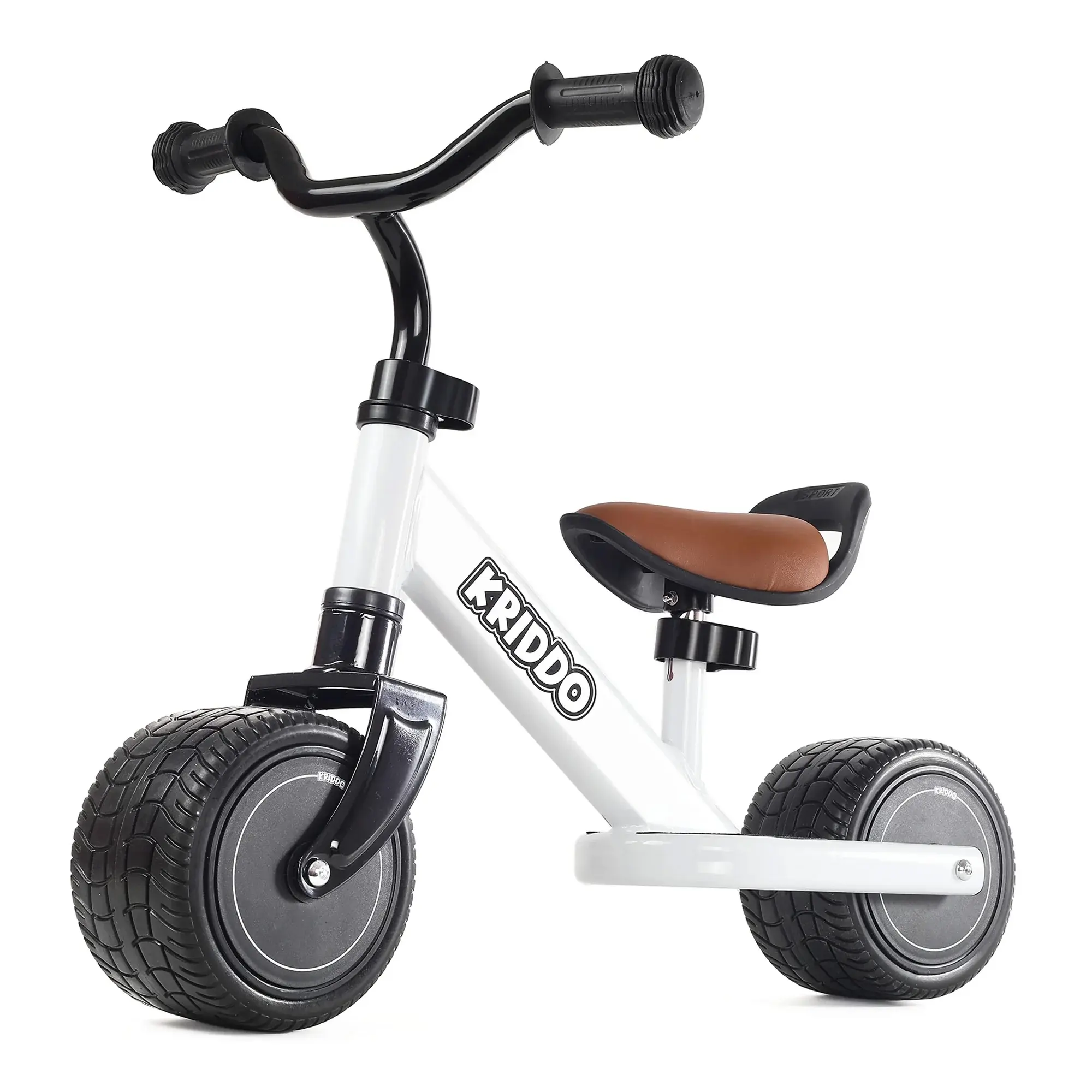 KRIDDO First Glide Mini Baby Balance Cruiser Bike - Adjustable Toddler Ride-On with Cushioned Seat, Wide PU Wheels, Footrest for 1-3 Year Olds Indoor Beginner Training (Toys & Hobbies, Sports & Outdoor Play), Mini Bikes, Polyurethane, Balance Bike sohochi