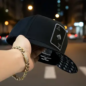 Western Threads Black Flush Trucker Hat - Est. 2026, Gorra Poker 100% Cotton, Poker Hat with Card Design