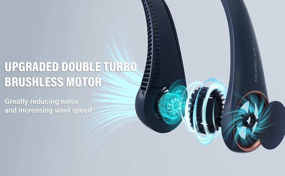 Neck Fan, USB Rechargeable Personal Fan, 3 Speeds Adjustable Powerful Strong Wind 360° Cooling, Quiet, No Blade Design, No Hair Twisting, Summer Gifts