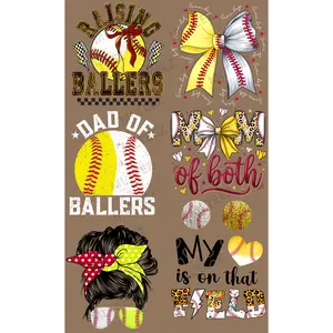 RASING BALLERS (BASEBALL/SOFTBALL) (1) PREMADE GANGSHEET - 22X36 DTF TRANSFERS - DIRECT TO FILM