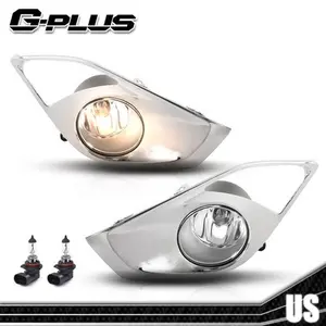 Bumper Fog Lights Lamps w/c Bulbs&Sliver Cover Bezels Fits 13-15 Toyota Avalon G-PLUS