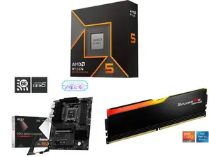 CPU Motherboard Memory Combo - AMD Ryzen 5 9600X Bundle with MSI PRO B850-S WIFI6E and G.SKILL F5-6000J3636F16GX1-RM5NRK CPU Motherboard Memory Combo - AMD Ryzen 5 9600X Bundle with MSI PRO B850-S WIFI6E and G.SKILL F5-6000J3636F16GX1-RM5NRK