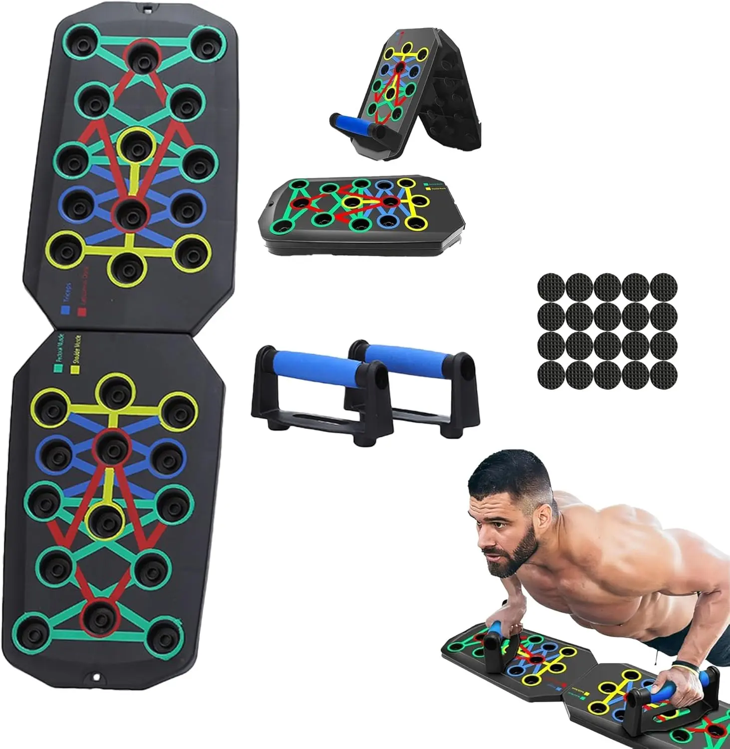 Enhanced Push-up Board Fitness Kit with 28 Holes, Portable Home Exercise Equipment for Chest, Arms trainer