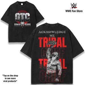 Roman Reigns OTC Tribal Chief WWE Graphic T-Shirt, Acknowledge Me Bloodline Champion Tee, Legendary WrestleMania Dominance Shirt, Vintage Washed Streetwear 230gsm Heavyweight Cotton, Unisex Pro Wrestling Fan Outfit, Viral TikTok WWE Merch Gift