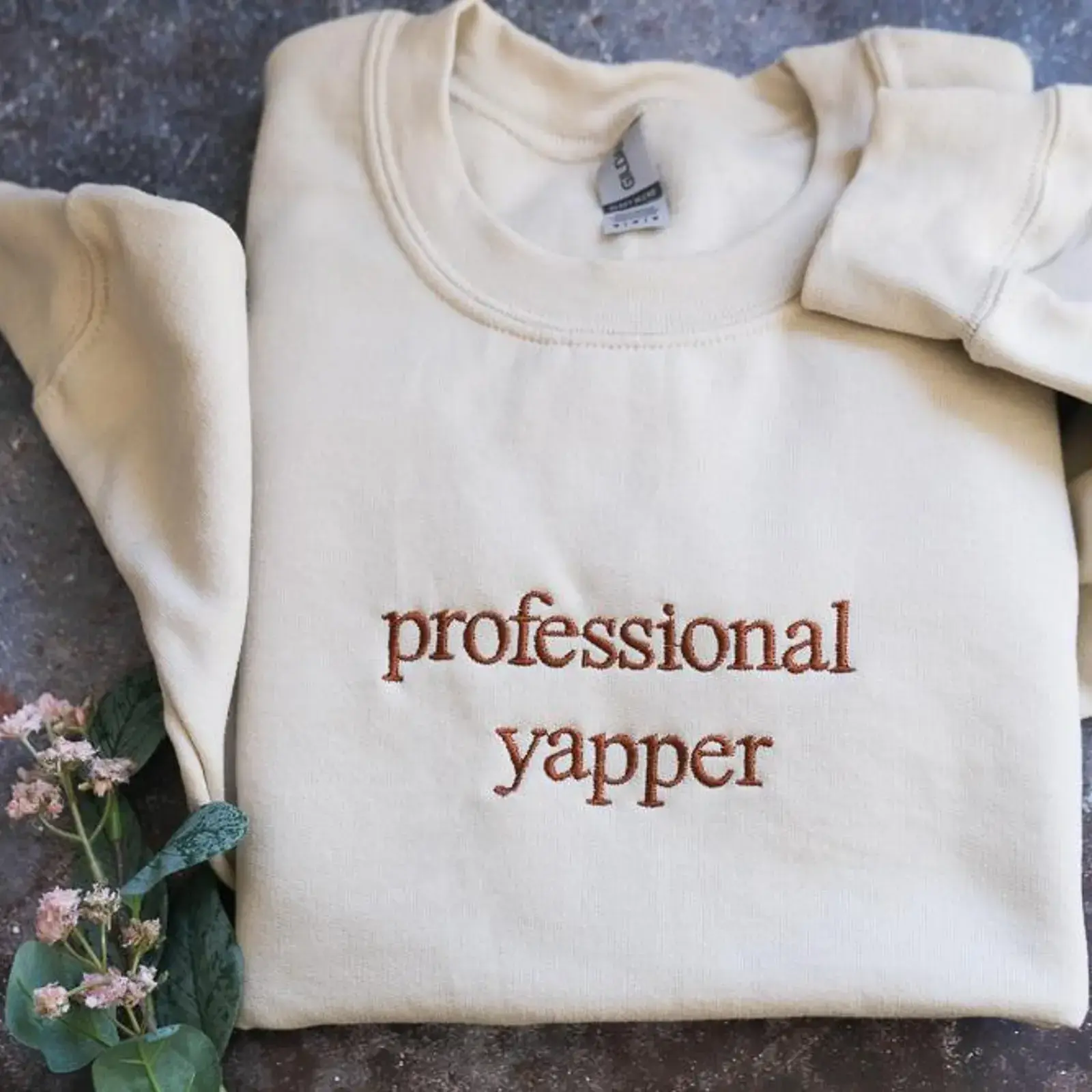 Professional Yapper Embroidered Sweatshirt - Funny Meme Sweatshirt -Funny y2k meme shirt