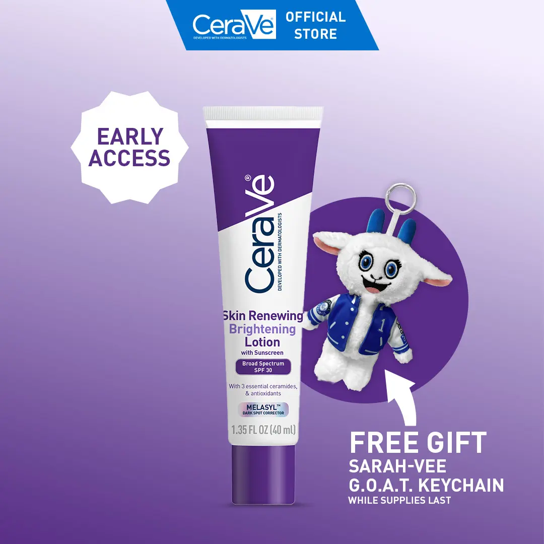 CeraVe Skin Renewing Brightening Lotion SPF 30 with Melasyl Technology & Essential Ceramides for Hydration & Antioxidant Protection