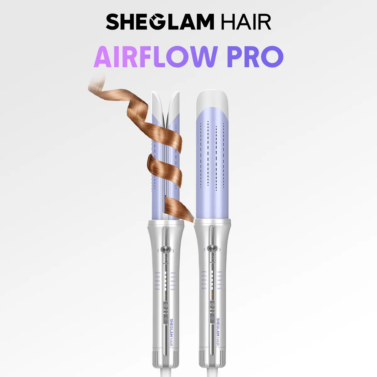 SHEGLAM HAIR One Touch Airflow Styler Pro | Auto Rotating Curling Iron |1/1.25 Inch Curls | 360° Cooling Airflow | 5-Level Temps | Anti Scald | GlossPro Ceramic Coating | Less Damage | Bouncy & Long Lasting Curls #automatic curling iron #girly essential