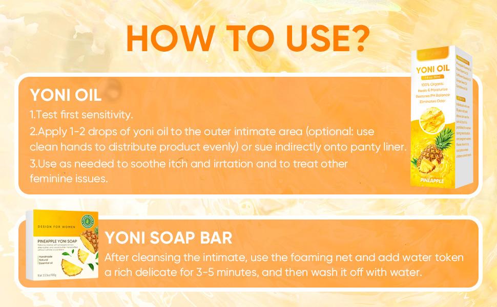 3 PCS Yoni Wash Yoni Oil Yoni Soap Bar, Feminine Wash Yoni Oil for Women pH Balance, Natural Yoni Bar Soap V Moisturizing Body Wash Deodorants, Yoni Wash Set