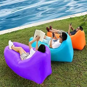 1 Pc Outdoor Beach Air Bed - The Must-Have Choice For Beach Vacation Couples - Relaxing Waterproof Camping Inflatable Sofa