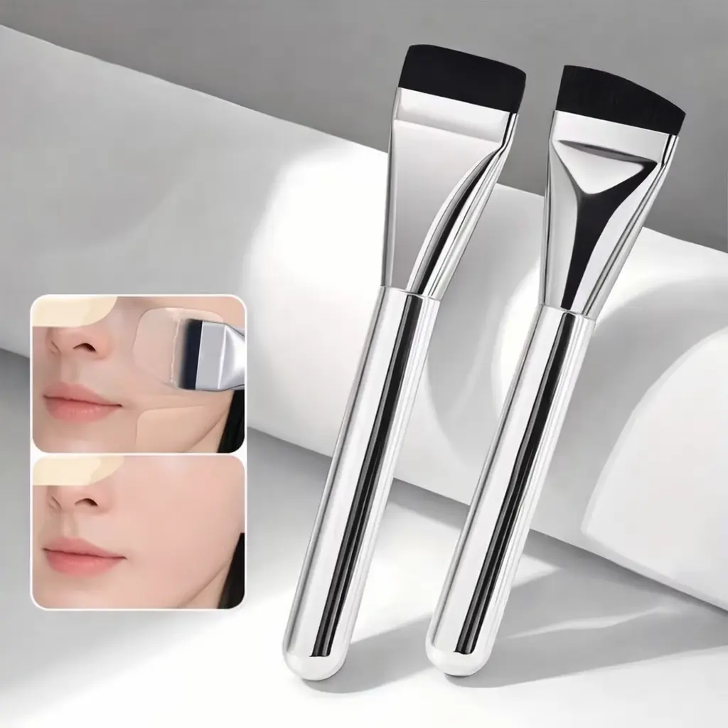 Multifunctional 2-Piece Makeup Brushes Set - Precision & Flat-Head Foundation Tools with Dense Tips for Even Coverage of BB Cream, Concealer in Daily Makeup Routine, Multifunctional Makeup Brushes, Beauty Brush Set