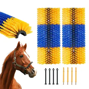 VEVOR Livestock Scratching Brush,  , 2 Pcs Horse Brush with 4 Screws, 17.1 x 7.5 in Cow Scratcher, for Back Itch Relief & Keep Cleaning, Grooming & Scratching Post Brush for Horse, Pig, Cattle Supplies
