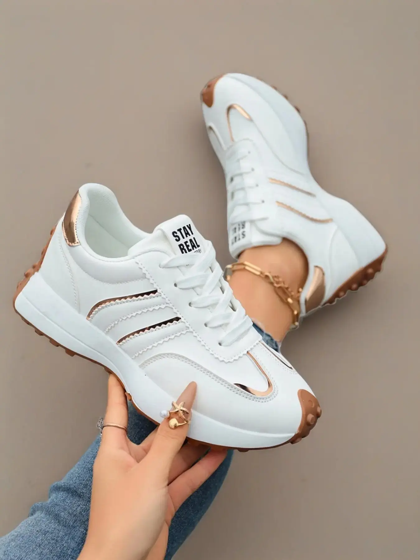 Women's Comfortable Breathable Height Increasing Thick-Sole Non-Slip Sporty Running Shoes for Outdoor Sports