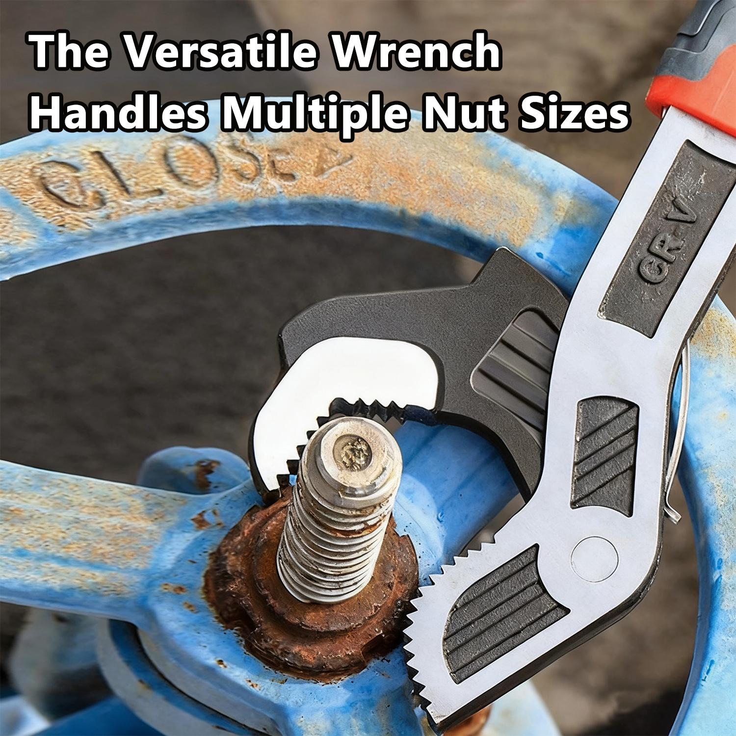 VAYWET Multifunctional Self-locking Wrench 6, 8 Inch Multi-model Pipe Flexible Wrench, Quick Opening Water Heating Plumbers Wrench 3/8”-1” Irregular Nuts Pipes Use Chrome Vanadium Alloy Steel 3 Sided Tooth Pattern Coverage Not Easy to Slip Strong Clamping VAYWET Multifunctional Self-locking Wrench 6, 8 Inch Multi-model Pipe Flexible Wrench, Quick Opening Water Heating Plumbers Wrench 3/8”-1” Irregular Nuts Pipes Use Chrome Vanadium Alloy Steel 3 Sided Tooth Pattern Coverage Not Easy to Slip Strong Clamping