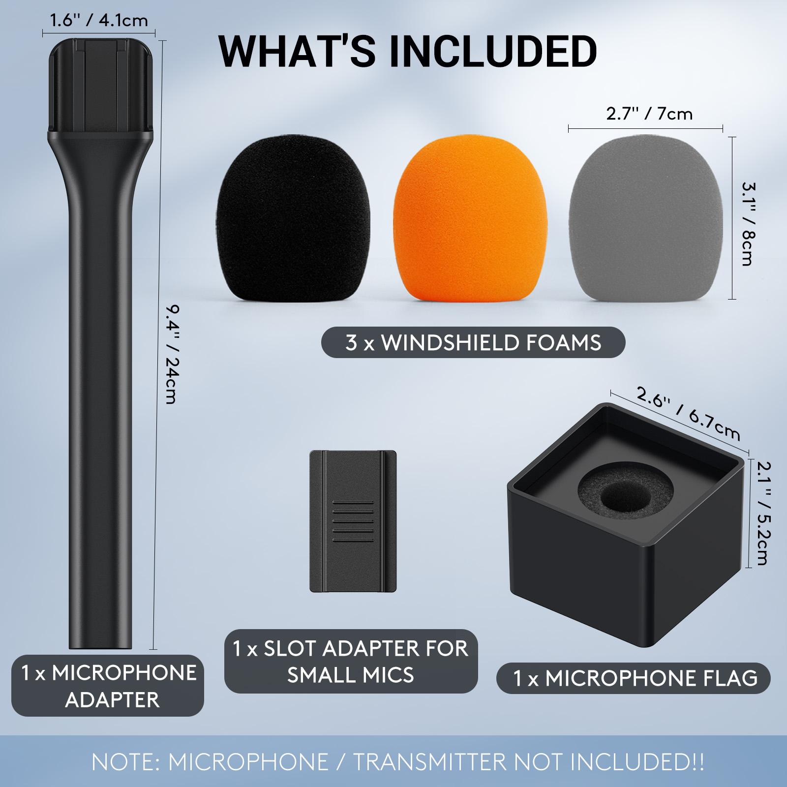 TONOR TP20/TP40 Handheld Adapter for DJI Rode Microphone, Most Wireless Lavalier Mics Compatible, Microphone Not Included