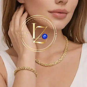 Byzantine necklace set 20 inches necklace and bracelet 7 inches + 1 inch extension