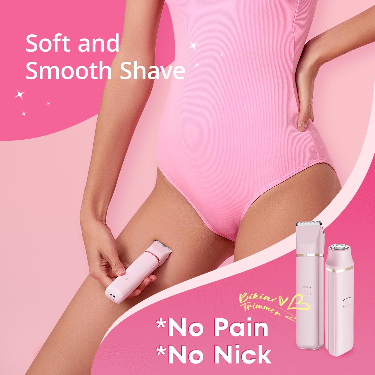 Bikini Trimmer for Women,Electric Razor & Shaver for Face, Body & Intimate Areas ,Hair Trimmer Ipx7 Waterproof Wet & Dry Use,Rechargeable Razor Travel Grooming Kit