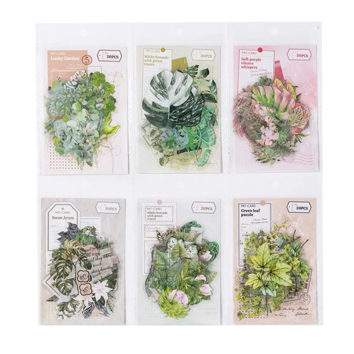 120-Sheet Retro Plant Flower Leaf Themed PET Waterproof White Ink Art Sticker Pack, Decal Stickers for DIY Notebook Decoration & Scrapbook Supplies (Office Stationery Labels), Art Stickers, Decal Sticker,back to school,back to school haul