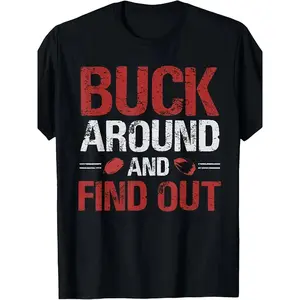 Buck Around and Find Out Ohio State Buckeyes T-Shirt - Vintage Ohio Map with Buckeyes Logo & Red Text, Unisex Adult & Sizes, Ohio State Fan Gift, Casual Wear, Family Matching Outfits, Mens Funny Tshirts, Funny Shirts, Mens Clothes, Funny Tshirts Men