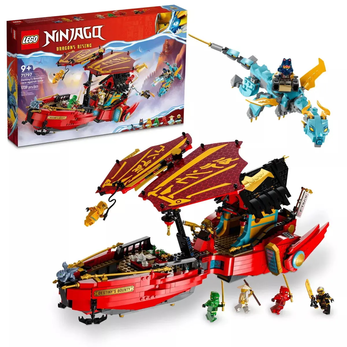LEGO NINJAGO Destiny's Bounty Race Against Time Dragon Building Set (71797) - Brick Kit, Model Kit, Creative Building Blocks Toy for Kids, Model Kits