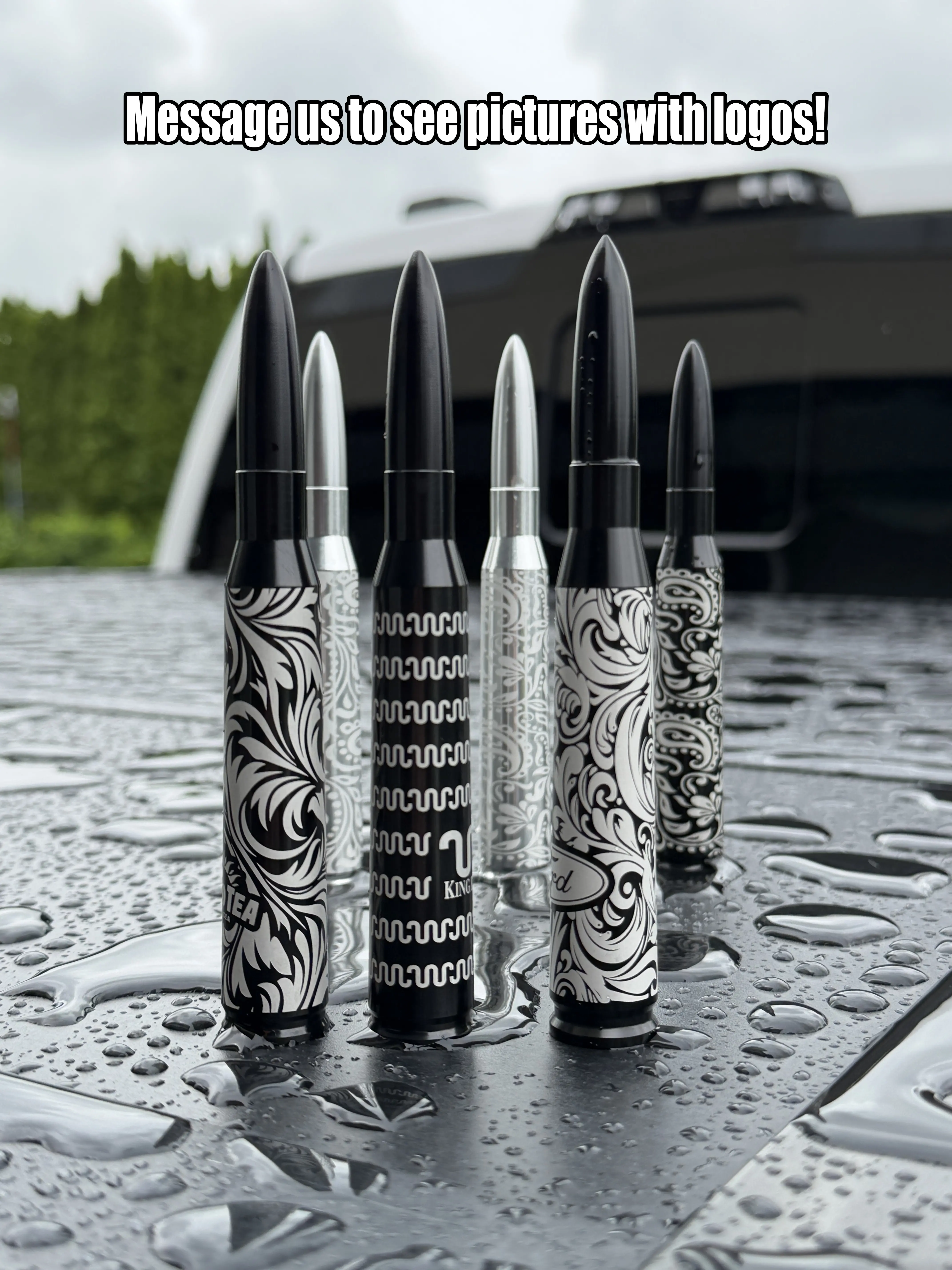 Custom Engraved Bullet Antenna (Not Real Bullet) Custom Engraved Bullet Antenna (Not Real Bullet)