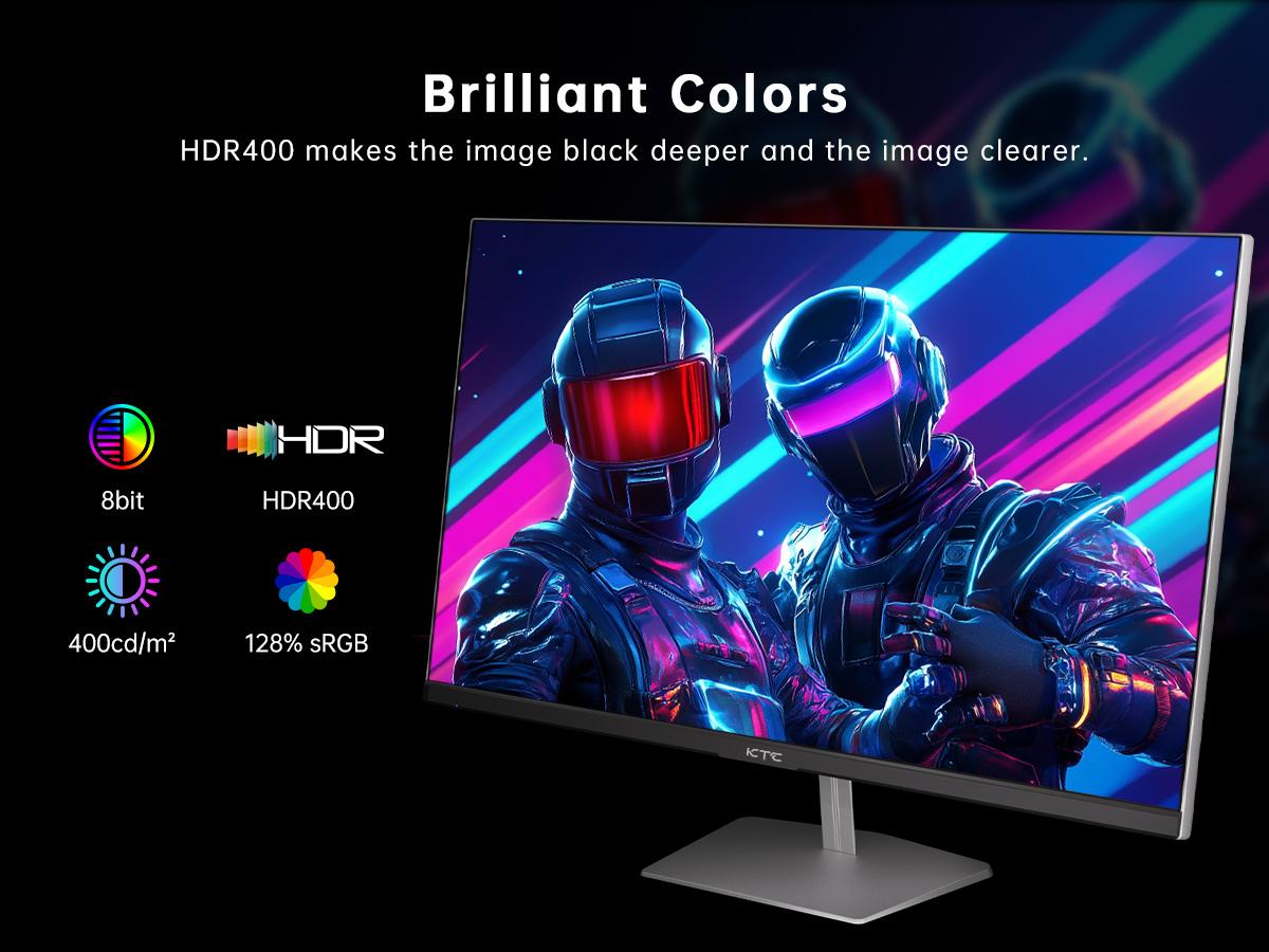 KTC 24.5'' FHD 1080P Native HDMI 240Hz, DP 360Hz (DP overclocked to 400Hz) HDR400 Gaming Monitor, Fast IPS 1ms, DP 400Hz | HDMI 240Hz, HDR 400 128% sRGB, HDMI x2, DP x2 |Tilt Adjustability Silver-Gray VESA 360Hz Monitors H25X7