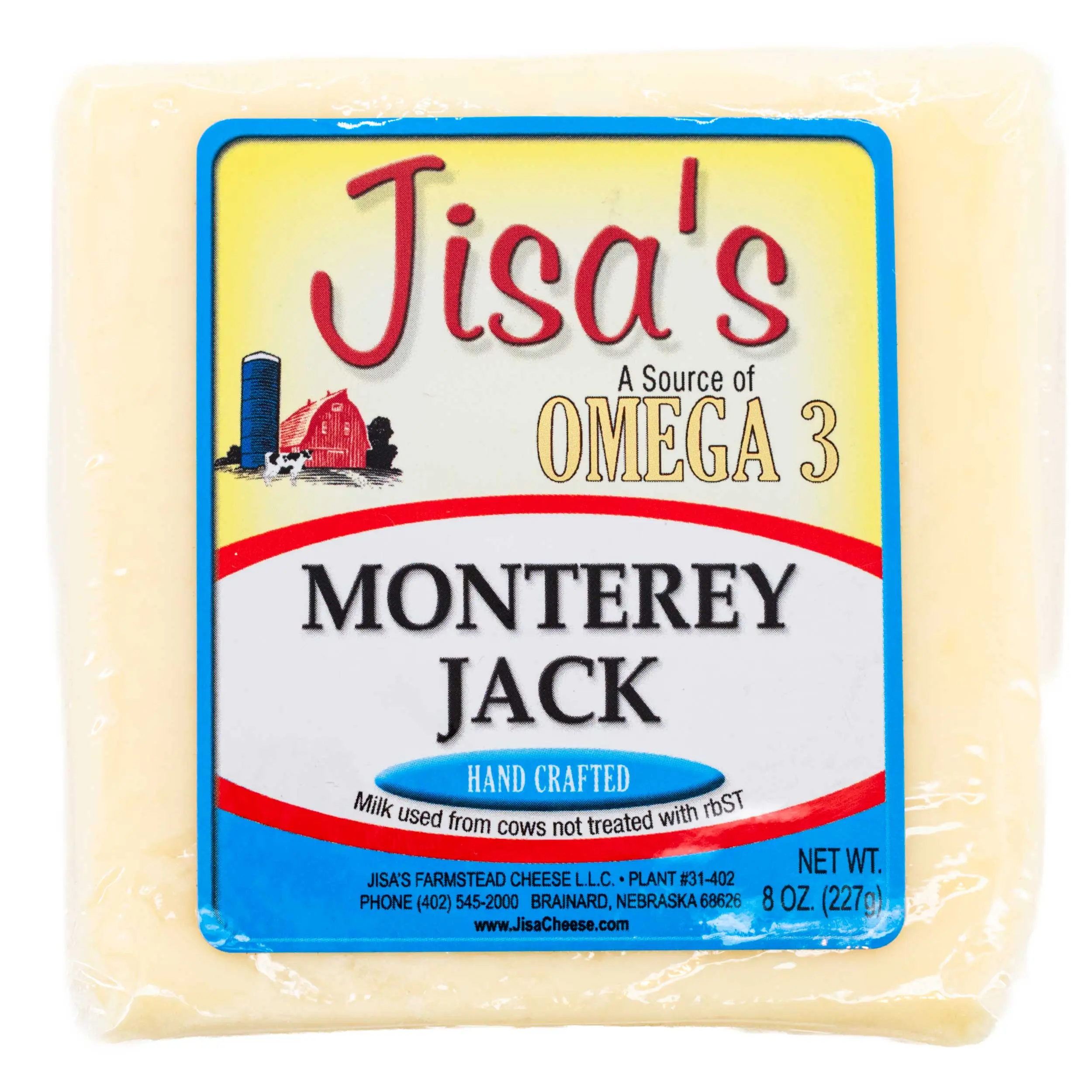 Monterey Jack Cheese Block | 8 oz | Jisa's Farmstead Cheese