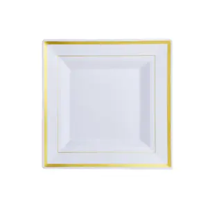 60pc 9.5in Bulk Plastic Plates | Disposable Plates for Appetizers, Desserts | 100% Food-Grade Plastic Dinner Plates,Dessert Plates-Perfect for Party Weddings Celebrations Reusable