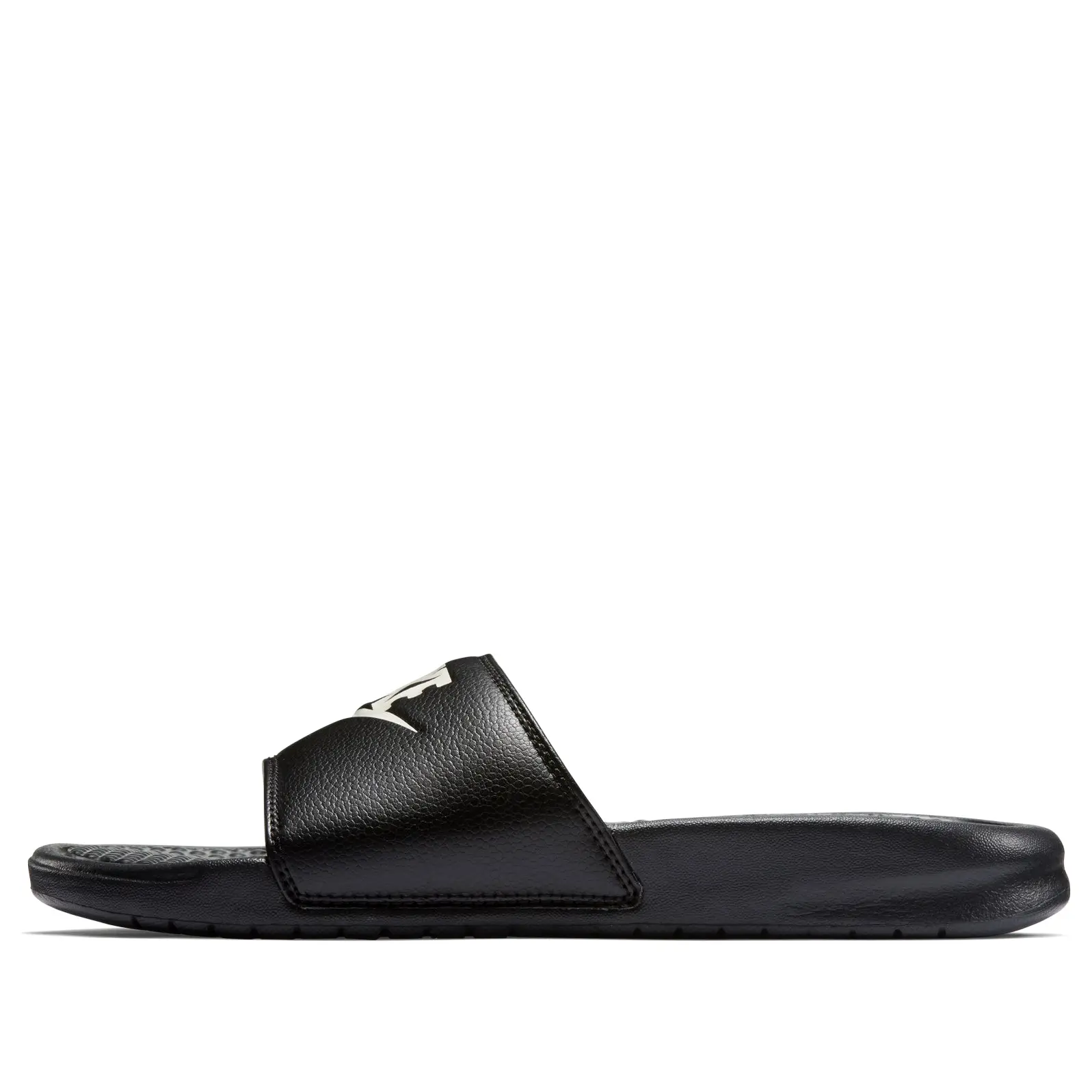 NIKE Benassi JDI Slides, Lightweight and Flexible Slip On Footwear with Striking Contrast Logo, All-Day Comfy for Casual Wear, Flat Sole